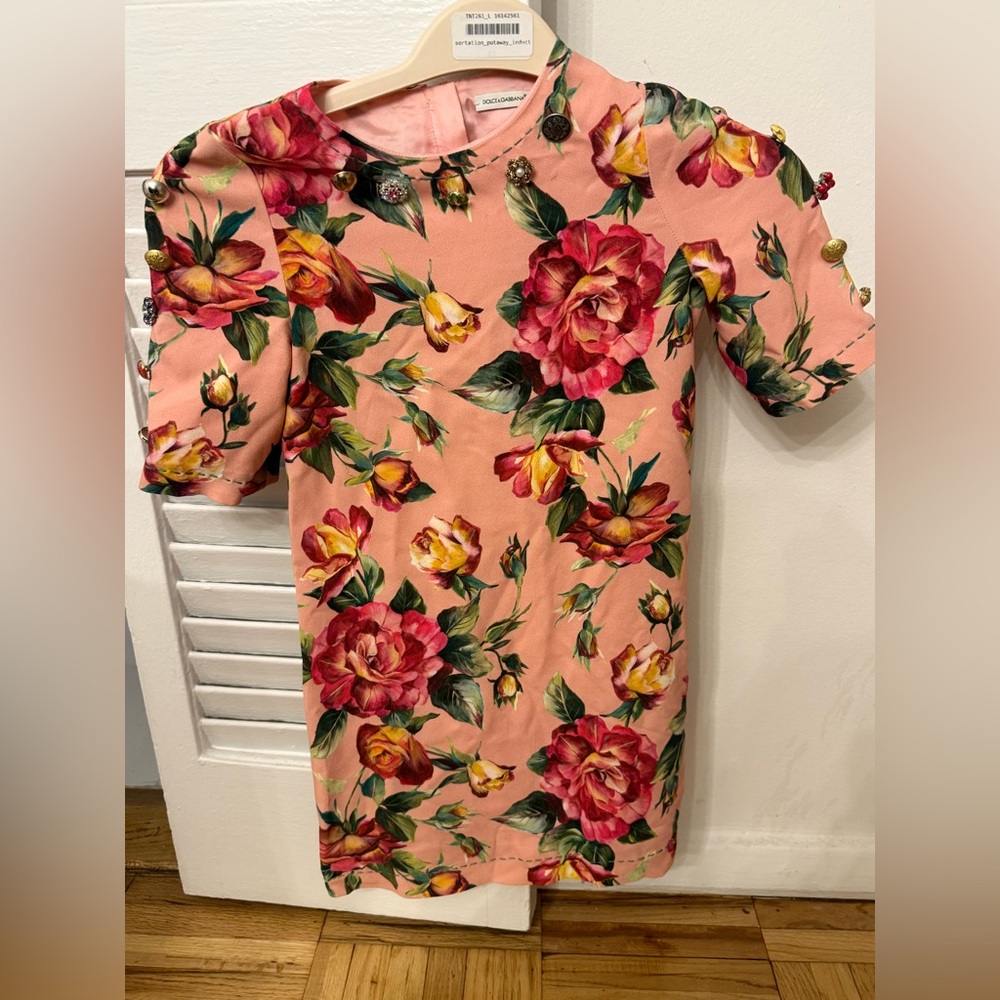Dolce & Gabbana Pink Floral Kids Dress